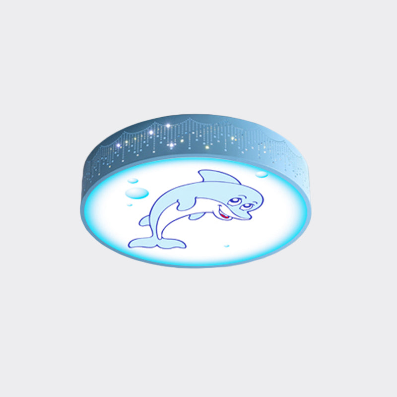 Kids Bedroom LED Flush Mount Light Cartoon Blue/White Ceiling Fixture with Dolphin/Shark/Fish Acrylic Shade Clearhalo 'Ceiling Lights' 'Close To Ceiling Lights' 'Close to ceiling' 'Flush mount' Lighting' 816723