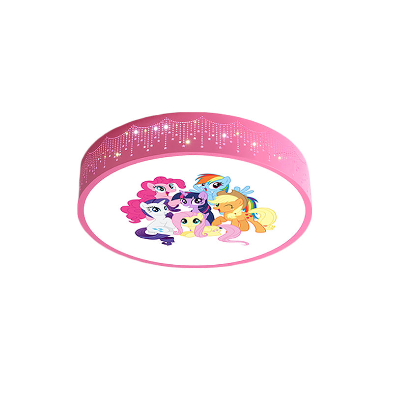 Cartoon LED Flush Light Fixture Pink/Blue Unicorn Pattern Ceiling Mount Lamp with Acrylic Shade Clearhalo 'Ceiling Lights' 'Close To Ceiling Lights' 'Close to ceiling' 'Flush mount' Lighting' 816787