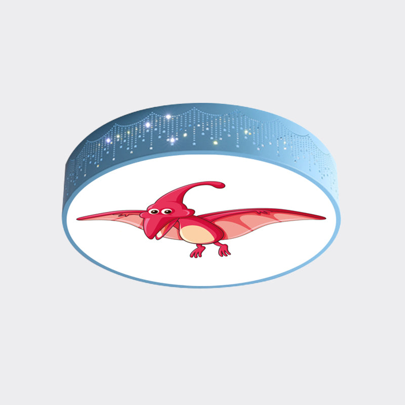 Hollowed Out Iron LED Flush Mount Cartoon Red/Blue/Green Ceiling Light Fixture with Dinosaur Pattern Clearhalo 'Ceiling Lights' 'Close To Ceiling Lights' 'Close to ceiling' 'Flush mount' Lighting' 816837