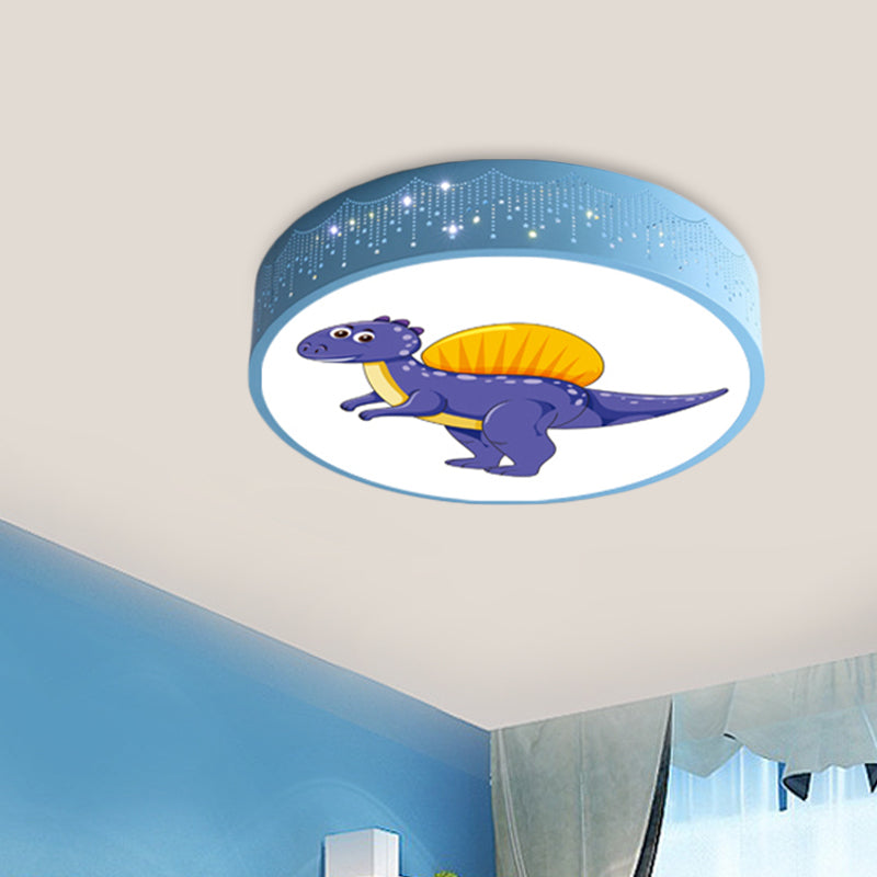 Hollowed Out Iron LED Flush Mount Cartoon Red/Blue/Green Ceiling Light Fixture with Dinosaur Pattern Clearhalo 'Ceiling Lights' 'Close To Ceiling Lights' 'Close to ceiling' 'Flush mount' Lighting' 816840