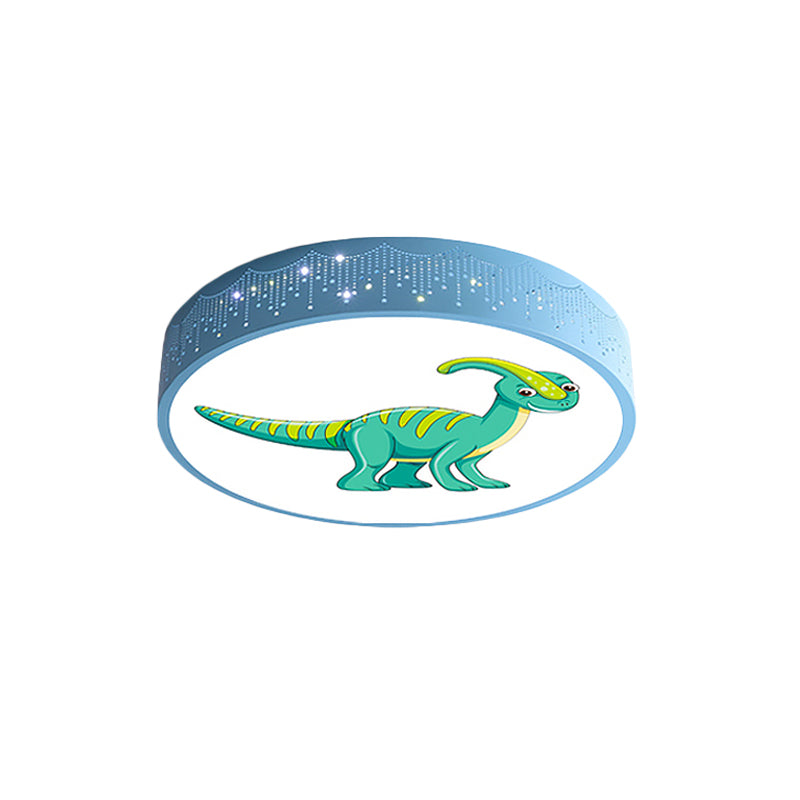 Hollowed Out Iron LED Flush Mount Cartoon Red/Blue/Green Ceiling Light Fixture with Dinosaur Pattern Clearhalo 'Ceiling Lights' 'Close To Ceiling Lights' 'Close to ceiling' 'Flush mount' Lighting' 816845