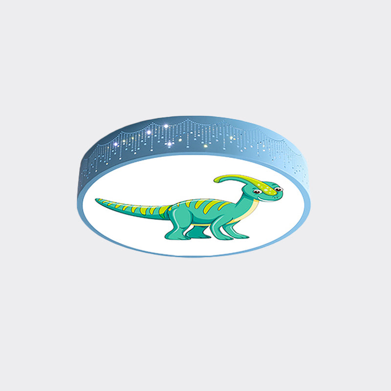 Hollowed Out Iron LED Flush Mount Cartoon Red/Blue/Green Ceiling Light Fixture with Dinosaur Pattern Clearhalo 'Ceiling Lights' 'Close To Ceiling Lights' 'Close to ceiling' 'Flush mount' Lighting' 816846