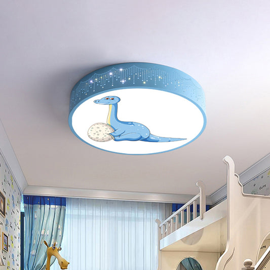 Hollowed Out Iron LED Flush Mount Cartoon Red/Blue/Green Ceiling Light Fixture with Dinosaur Pattern Clearhalo 'Ceiling Lights' 'Close To Ceiling Lights' 'Close to ceiling' 'Flush mount' Lighting' 816848