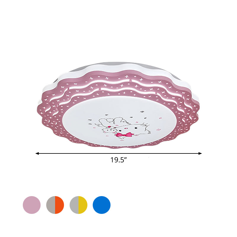 Tiered Ripple Flush Ceiling Light Cartoon Acrylic Bedroom LED Flush Mount Lamp in Pink/Blue/Grey-Yellow Clearhalo 'Ceiling Lights' 'Close To Ceiling Lights' 'Close to ceiling' 'Flush mount' Lighting' 816897