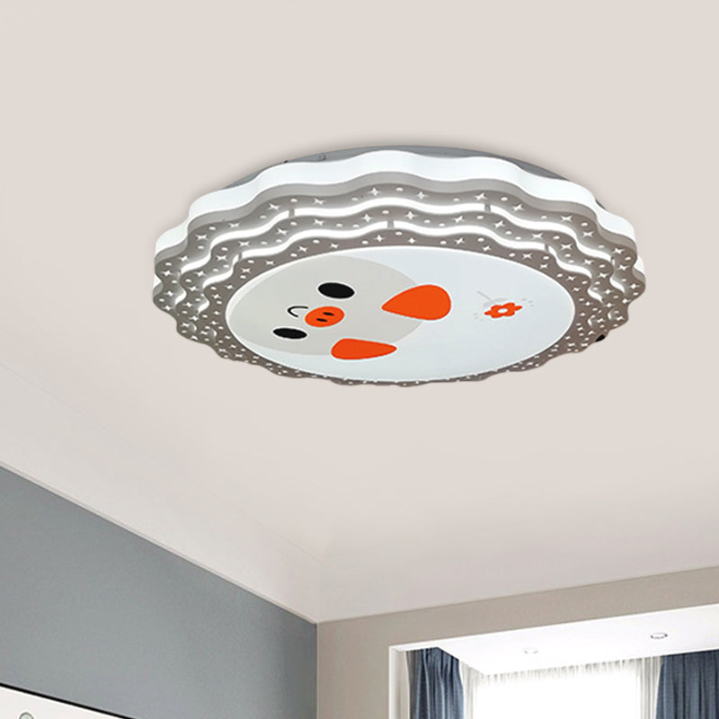 Tiered Ripple Flush Ceiling Light Cartoon Acrylic Bedroom LED Flush Mount Lamp in Pink/Blue/Grey-Yellow Gray-Orange Clearhalo 'Ceiling Lights' 'Close To Ceiling Lights' 'Close to ceiling' 'Flush mount' Lighting' 816898