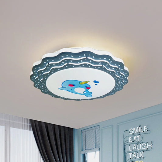 Tiered Ripple Flush Ceiling Light Cartoon Acrylic Bedroom LED Flush Mount Lamp in Pink/Blue/Grey-Yellow Clearhalo 'Ceiling Lights' 'Close To Ceiling Lights' 'Close to ceiling' 'Flush mount' Lighting' 816907