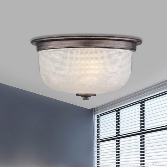 Dome White Glass Flush Mount Countryside 3 Heads Bedroom Flush Ceiling Light Fixture White Clearhalo 'Ceiling Lights' 'Close To Ceiling Lights' 'Close to ceiling' 'Flush mount' Lighting' 816914