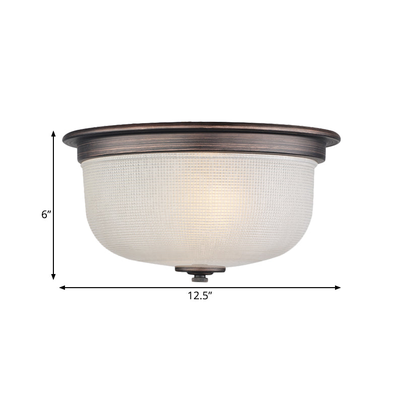 Dome White Glass Flush Mount Countryside 3 Heads Bedroom Flush Ceiling Light Fixture Clearhalo 'Ceiling Lights' 'Close To Ceiling Lights' 'Close to ceiling' 'Flush mount' Lighting' 816917