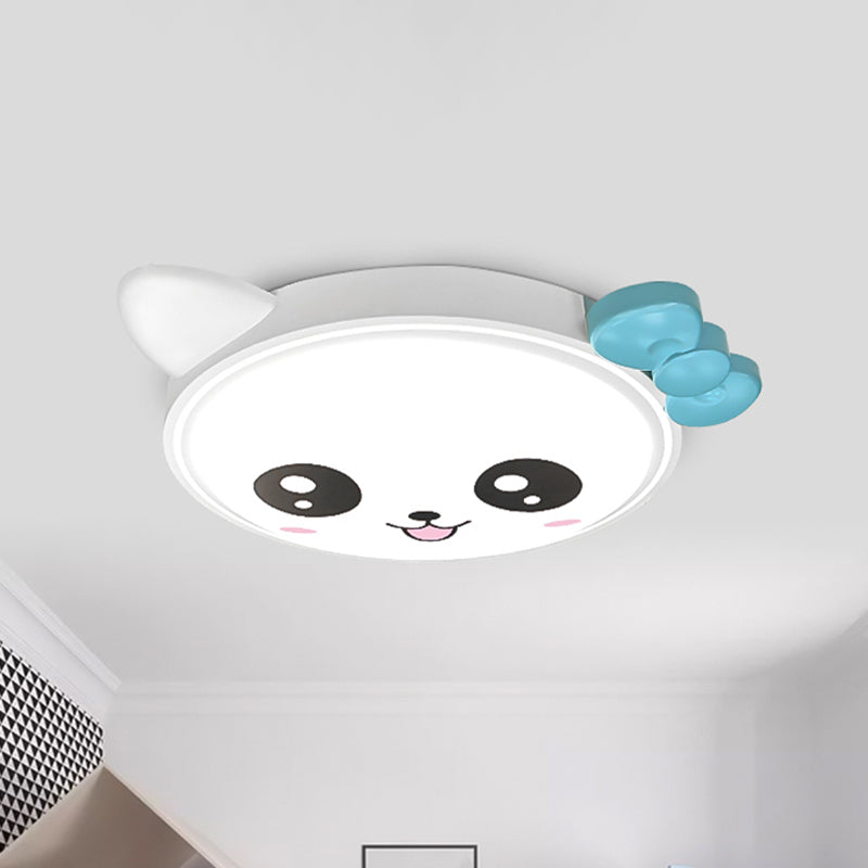 Kitty Girl's Bedroom Ceiling Flush Acrylic Cartoon LED Flush Mount Lighting in Pink/White White Clearhalo 'Ceiling Lights' 'Close To Ceiling Lights' 'Close to ceiling' 'Flush mount' Lighting' 816934