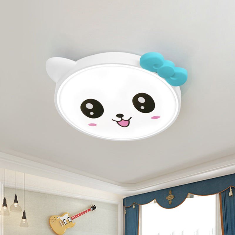 Kitty Girl's Bedroom Ceiling Flush Acrylic Cartoon LED Flush Mount Lighting in Pink/White Clearhalo 'Ceiling Lights' 'Close To Ceiling Lights' 'Close to ceiling' 'Flush mount' Lighting' 816935