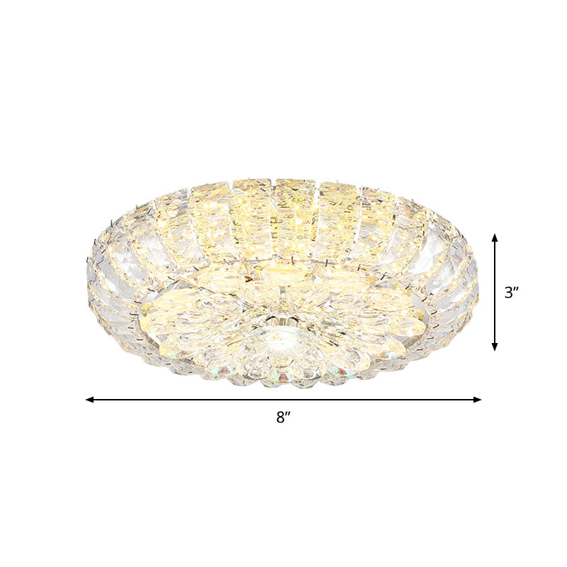 8"/12" W LED Flushmount Light Simplicity Corridor Ceiling Flush Mount with Round Clear Crystal Block Shade Clearhalo 'Ceiling Lights' 'Close To Ceiling Lights' 'Close to ceiling' 'Flush mount' Lighting' 817102