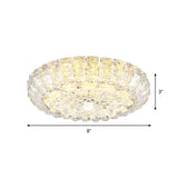 8"/12" W LED Flushmount Light Simplicity Corridor Ceiling Flush Mount with Round Clear Crystal Block Shade Clearhalo 'Ceiling Lights' 'Close To Ceiling Lights' 'Close to ceiling' 'Flush mount' Lighting' 817102