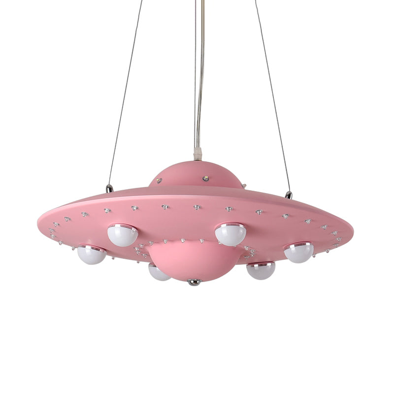 Kids Room LED Chandeliers UFO Shape 6 Lights Hanging Pendant Lighting  Fixtures