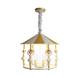 Ballet Girl Resin Hanging Light Fixture Kid 5 Bulbs White and Gold Chandelier Pendant Clearhalo 'Ceiling Lights' 'Chandeliers' Lighting' options 817283