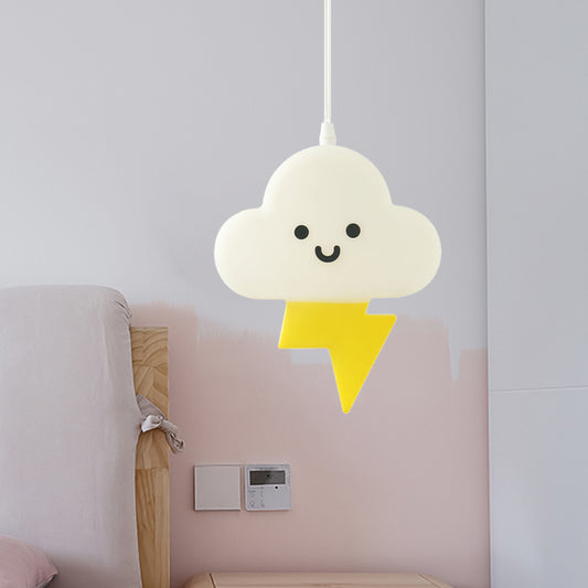 Nordic Cloud Hanging Lighting Acrylic Kids Bedroom LED Pendant Lamp Fixture in White-Yellow Clearhalo 'Ceiling Lights' 'Pendant Lights' 'Pendants' Lighting' 817504