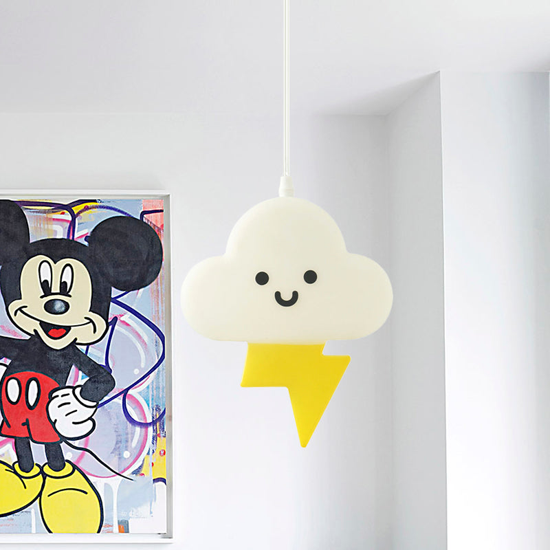 Nordic Cloud Hanging Lighting Acrylic Kids Bedroom LED Pendant Lamp Fixture in White-Yellow Clearhalo 'Ceiling Lights' 'Pendant Lights' 'Pendants' Lighting' 817505