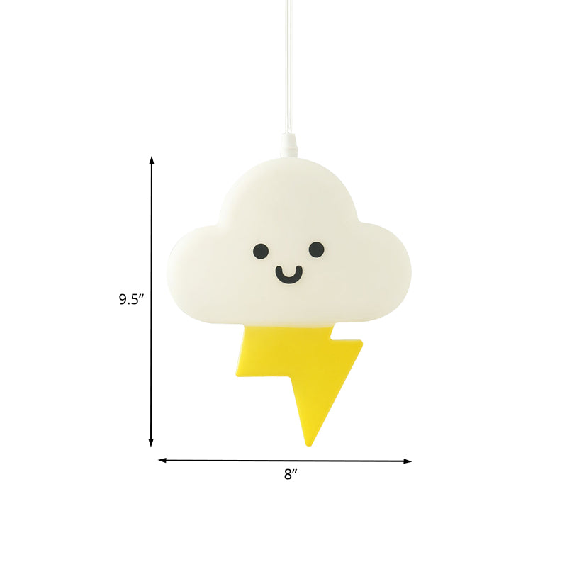 Nordic Cloud Hanging Lighting Acrylic Kids Bedroom LED Pendant Lamp Fixture in White-Yellow Clearhalo 'Ceiling Lights' 'Pendant Lights' 'Pendants' Lighting' 817507