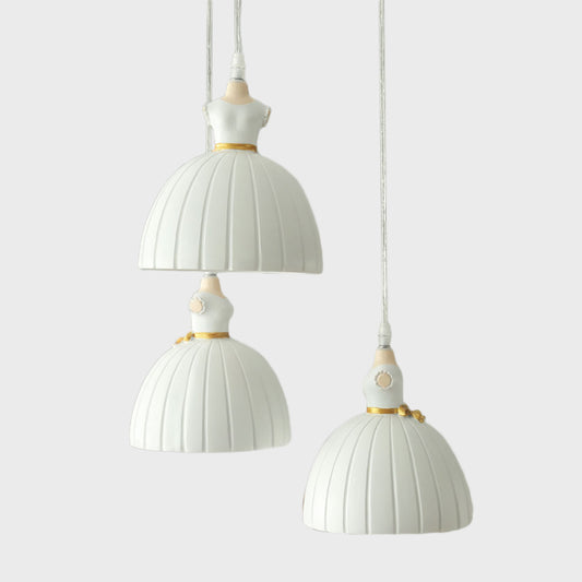 Ballet Skirt Cluster Pendant Light Kids Resin 3-Head Girl's Room Ceiling Suspension Lamp in White Clearhalo 'Ceiling Lights' 'Pendant Lights' 'Pendants' Lighting' 817606