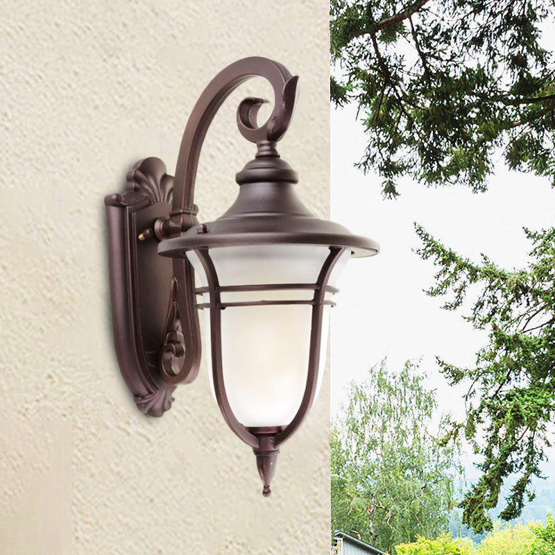 Milk Glass Coffee Sconce Lamp Urn 1 Light Countryside Wall Mounted Light Fixture for Courtyard Coffee Clearhalo 'Wall Lamps & Sconces' 'Wall Lights' Lighting' 817802