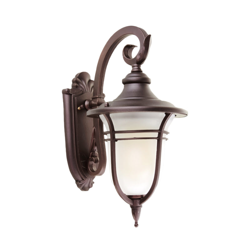 Milk Glass Coffee Sconce Lamp Urn 1 Light Countryside Wall Mounted Light Fixture for Courtyard Clearhalo 'Wall Lamps & Sconces' 'Wall Lights' Lighting' 817804