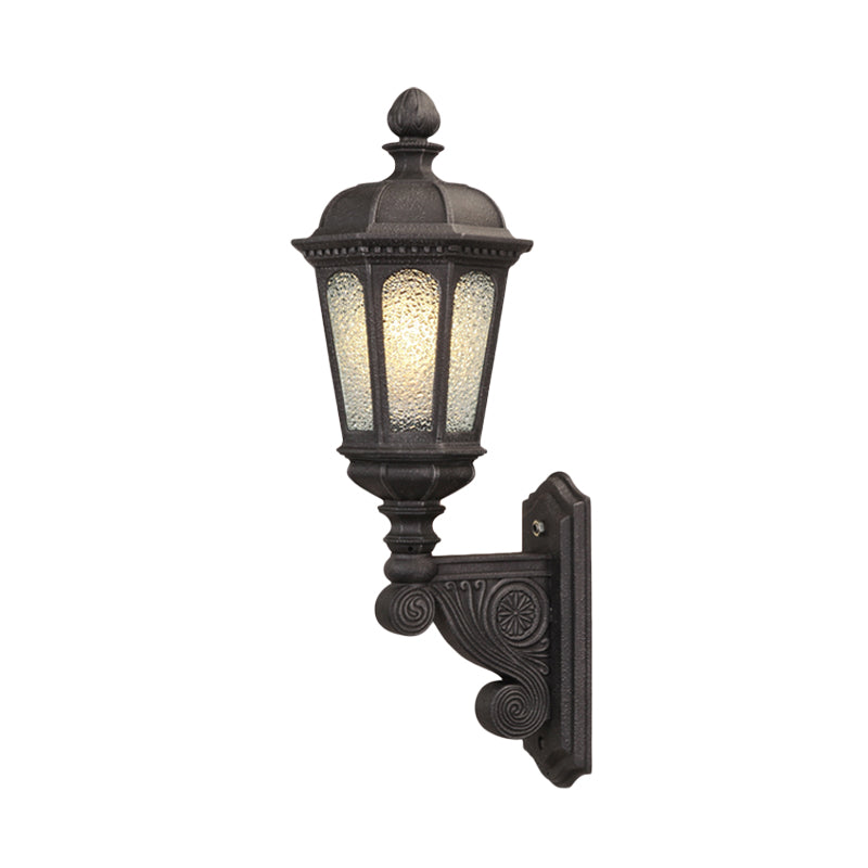 Seedy Glass Birdcage Wall Sconce Rustic 1-Bulb Courtyard Wall Mounted Lighting in Black Clearhalo 'Wall Lamps & Sconces' 'Wall Lights' Lighting' 817864