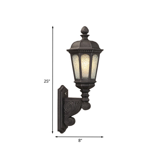 Seedy Glass Birdcage Wall Sconce Rustic 1-Bulb Courtyard Wall Mounted Lighting in Black Clearhalo 'Wall Lamps & Sconces' 'Wall Lights' Lighting' 817865