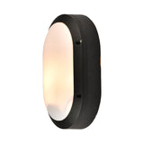 1 Light Wall Lamp Classic Style Elliptical Opal Glass Wall Mount Lighting in Black with/without Frame Clearhalo 'Wall Lamps & Sconces' 'Wall Lights' Lighting' 818018