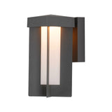 1 Bulb Rectangle Wall Light Traditional Gray Finish Aluminum Surface Wall Sconce with Cream Glass Shade Clearhalo 'Wall Lamps & Sconces' 'Wall Lights' Lighting' 818020