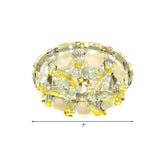 Yellow Fish Small Flushmount Lamp Modern Crystal Corridor LED Close to Ceiling Light, 7"/9.5" Wide Clearhalo 'Ceiling Lights' 'Close To Ceiling Lights' 'Close to ceiling' 'Flush mount' Lighting' 818402