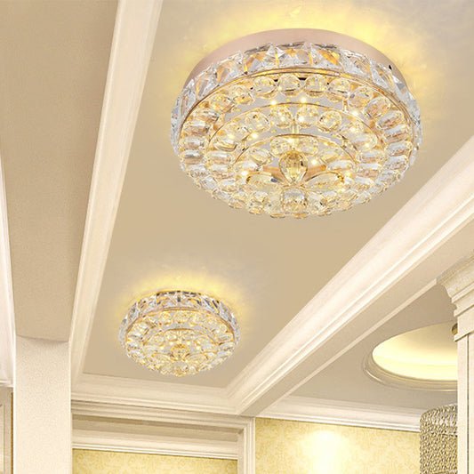 Modern Stylish Blossom Mini Flush Mount Crystal Integrated LED Ceiling Lighting in Gold, Warm/White Light Clearhalo 'Ceiling Lights' 'Close To Ceiling Lights' 'Close to ceiling' 'Flush mount' Lighting' 818409