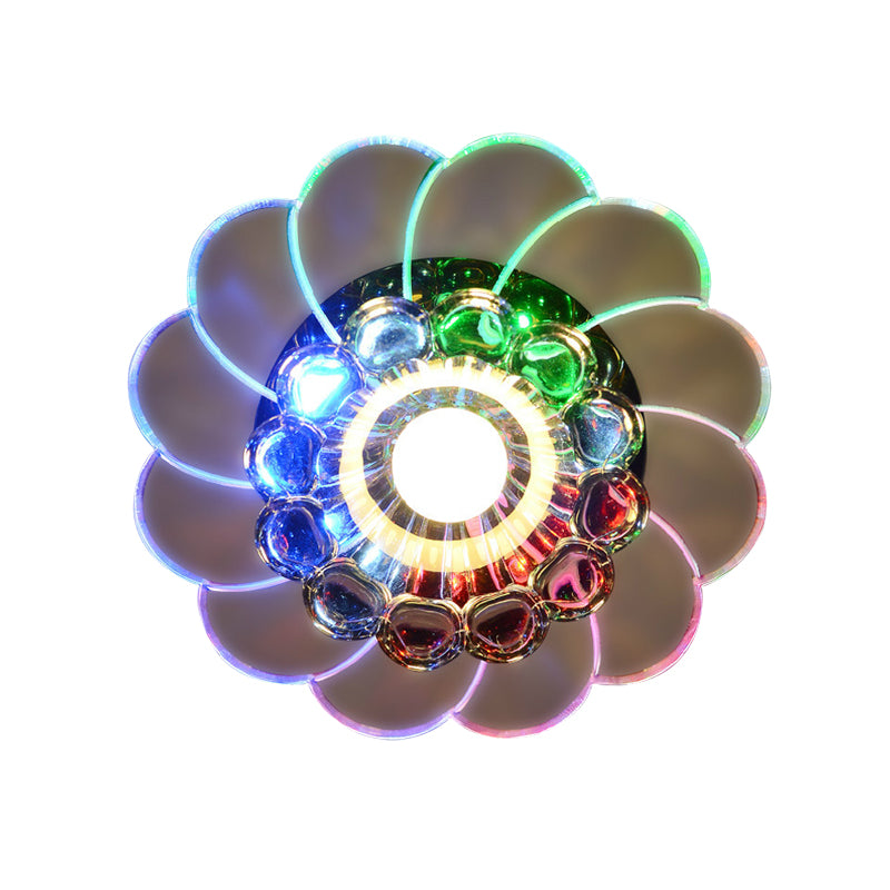 Floral Aisle Flush Mount Ceiling Light Modern Style Clear Crystal LED Flushmount Lamp in Warm/Multi Color Light Clearhalo 'Ceiling Lights' 'Close To Ceiling Lights' 'Close to ceiling' 'Flush mount' Lighting' 818473