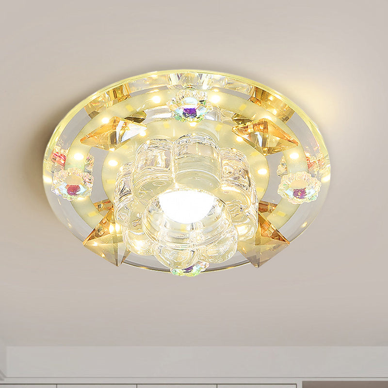 Butterfly Mini LED Flush Mount Lamp Modernism Blue/Amber Crystal Ceiling Light Fixture Amber Clearhalo 'Ceiling Lights' 'Close To Ceiling Lights' 'Close to ceiling' 'Flush mount' Lighting' 818491