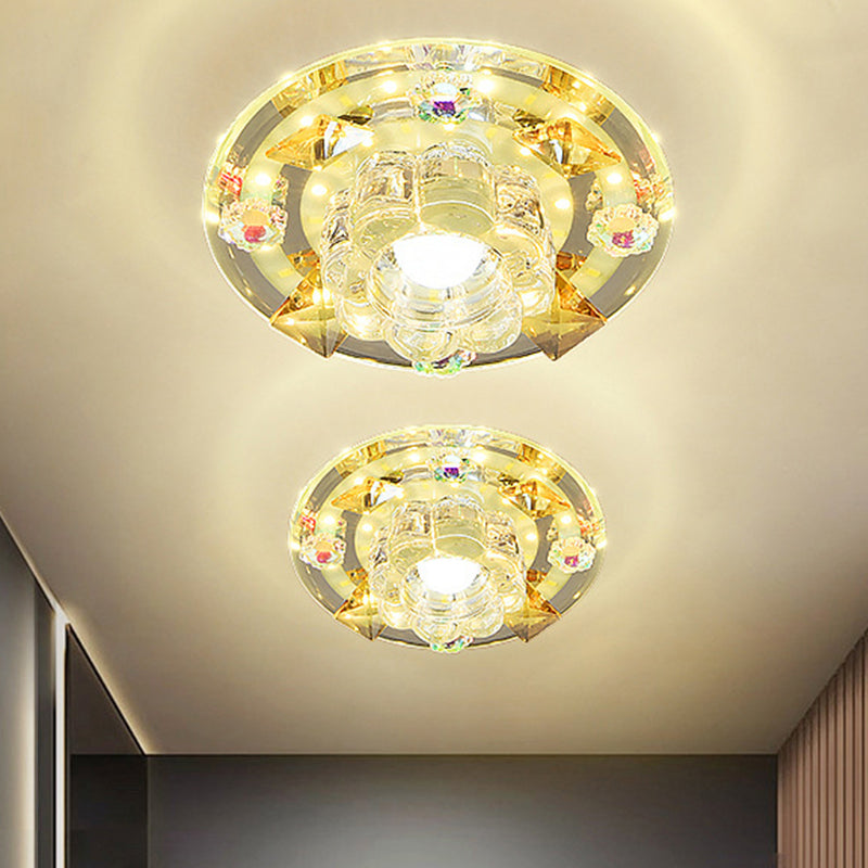 Butterfly Mini LED Flush Mount Lamp Modernism Blue/Amber Crystal Ceiling Light Fixture Clearhalo 'Ceiling Lights' 'Close To Ceiling Lights' 'Close to ceiling' 'Flush mount' Lighting' 818492