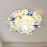 Butterfly Mini LED Flush Mount Lamp Modernism Blue/Amber Crystal Ceiling Light Fixture Blue Clearhalo 'Ceiling Lights' 'Close To Ceiling Lights' 'Close to ceiling' 'Flush mount' Lighting' 818495