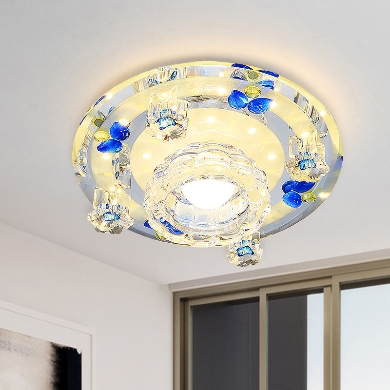 Butterfly Mini LED Flush Mount Lamp Modernism Blue/Amber Crystal Ceiling Light Fixture Clearhalo 'Ceiling Lights' 'Close To Ceiling Lights' 'Close to ceiling' 'Flush mount' Lighting' 818497