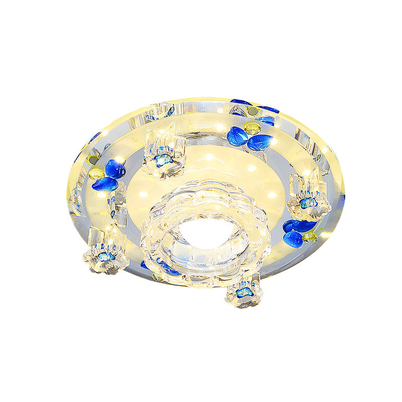 Butterfly Mini LED Flush Mount Lamp Modernism Blue/Amber Crystal Ceiling Light Fixture Clearhalo 'Ceiling Lights' 'Close To Ceiling Lights' 'Close to ceiling' 'Flush mount' Lighting' 818498