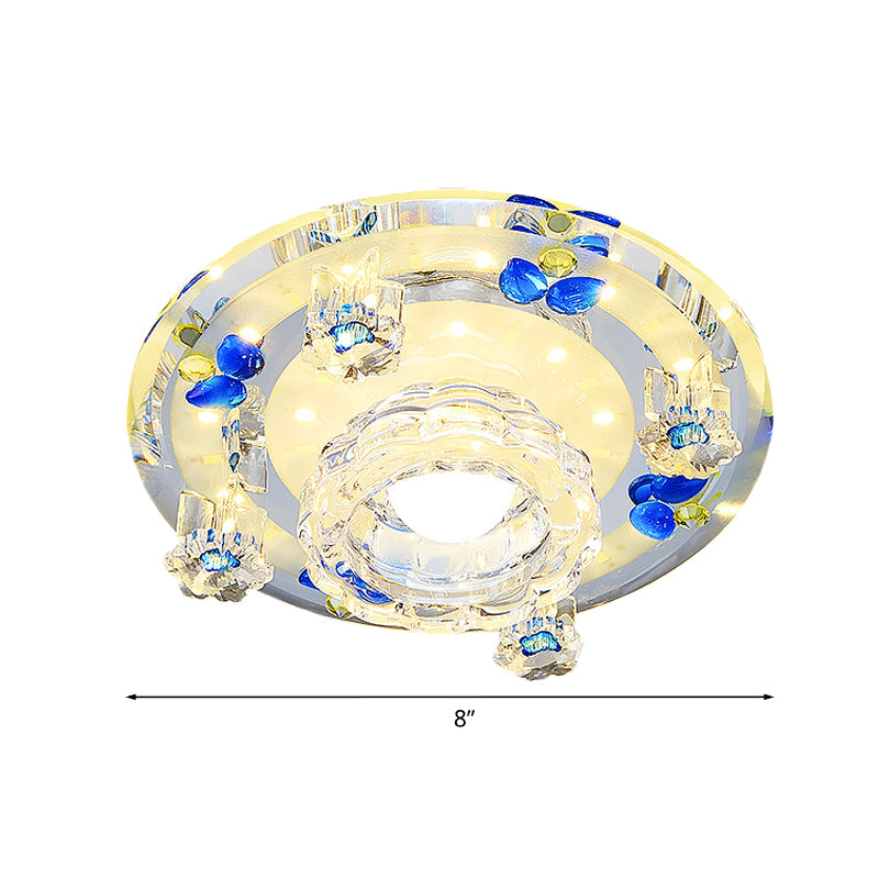 Butterfly Mini LED Flush Mount Lamp Modernism Blue/Amber Crystal Ceiling Light Fixture Clearhalo 'Ceiling Lights' 'Close To Ceiling Lights' 'Close to ceiling' 'Flush mount' Lighting' 818499