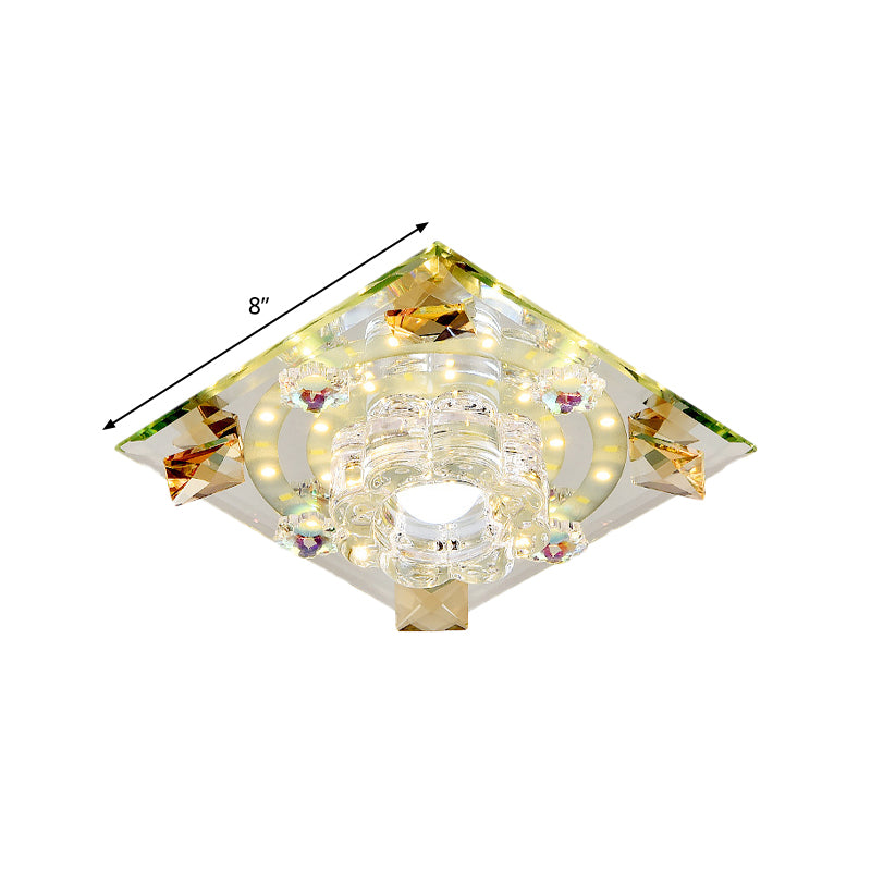 Crystal LED Flush-Mount Light Fixture Modern Style Purple Butterfly/Amber Gem Corridor Ceiling Lamp Clearhalo 'Ceiling Lights' 'Close To Ceiling Lights' 'Close to ceiling' 'Flush mount' Lighting' 818503