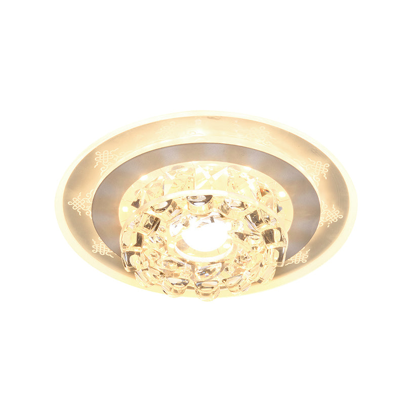 LED Flushmount Recessed Lighting Modern Geometric/Round Clear Crystal Flush Ceiling Light for Foyer Clearhalo 'Ceiling Lights' 'Close To Ceiling Lights' 'Close to ceiling' 'Flush mount' Lighting' 818516