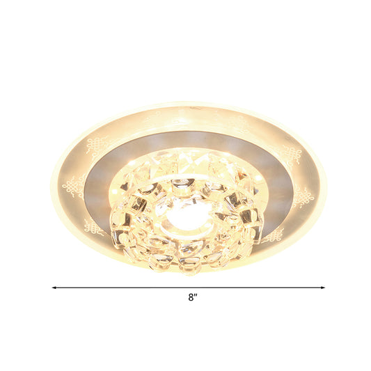 LED Flushmount Recessed Lighting Modern Geometric/Round Clear Crystal Flush Ceiling Light for Foyer Clearhalo 'Ceiling Lights' 'Close To Ceiling Lights' 'Close to ceiling' 'Flush mount' Lighting' 818517