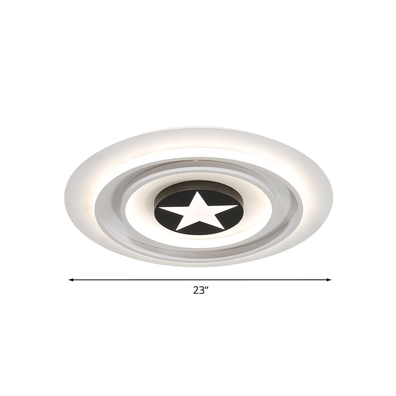 White Star Badge Flushmount Cartoon Acrylic LED Ceiling Light Fixture in Warm/White Light Clearhalo 'Ceiling Lights' 'Close To Ceiling Lights' 'Close to ceiling' 'Flush mount' Lighting' 818561