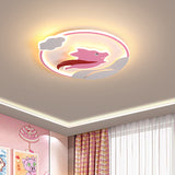 Super Pig Ultrathin Ceiling Flush Cartoon Acrylic Pink LED Flush Mount Lamp in Warm/White Light Clearhalo 'Ceiling Lights' 'Close To Ceiling Lights' 'Close to ceiling' 'Flush mount' Lighting' 818563