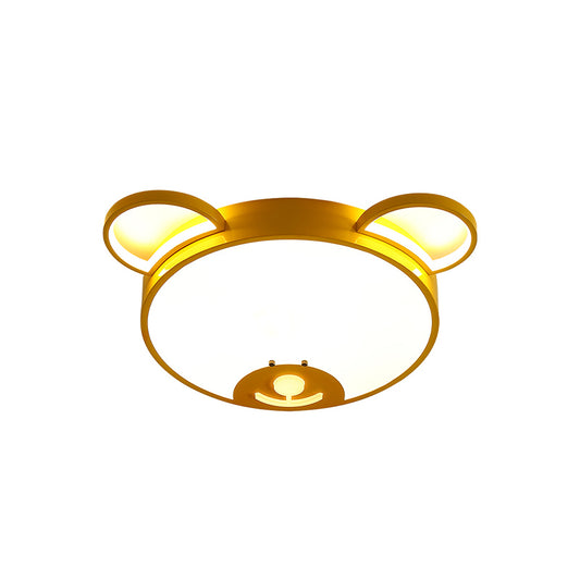 Gold Bear Head LED Flushmount Lamp Cartoon Acrylic Flush Mounted Ceiling Light Fixture Clearhalo 'Ceiling Lights' 'Close To Ceiling Lights' 'Close to ceiling' 'Flush mount' Lighting' 818568