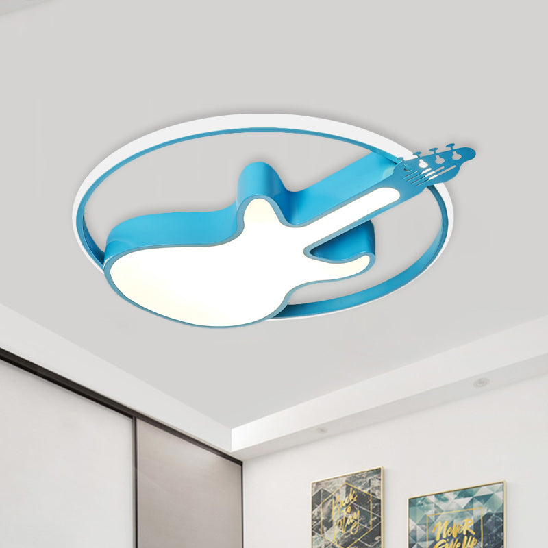 Cartoon LED Flush Ceiling Light Blue Car/Elephant/Violin Flush Mounted Lamp with Acrylic Shade for Nursery Blue Violin Clearhalo 'Ceiling Lights' 'Close To Ceiling Lights' 'Close to ceiling' 'Flush mount' Lighting' 818582