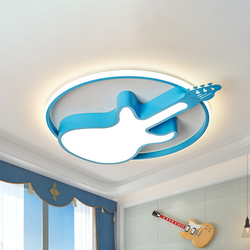 Cartoon LED Flush Ceiling Light Blue Car/Elephant/Violin Flush Mounted Lamp with Acrylic Shade for Nursery Clearhalo 'Ceiling Lights' 'Close To Ceiling Lights' 'Close to ceiling' 'Flush mount' Lighting' 818583