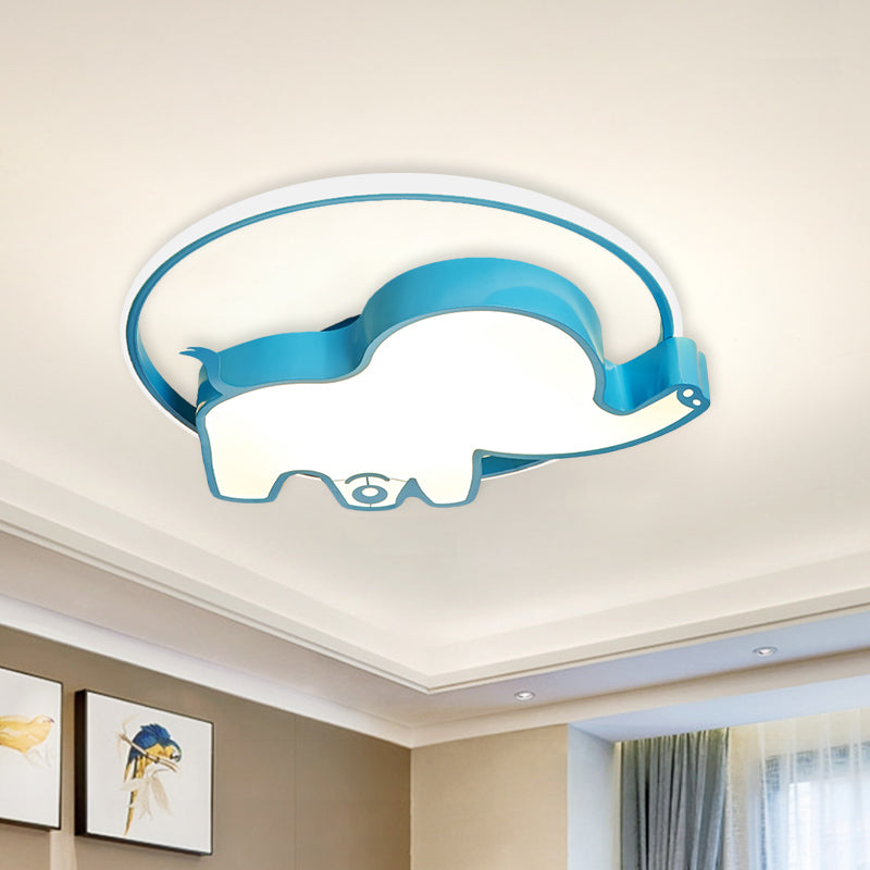 Cartoon LED Flush Ceiling Light Blue Car/Elephant/Violin Flush Mounted Lamp with Acrylic Shade for Nursery Clearhalo 'Ceiling Lights' 'Close To Ceiling Lights' 'Close to ceiling' 'Flush mount' Lighting' 818587