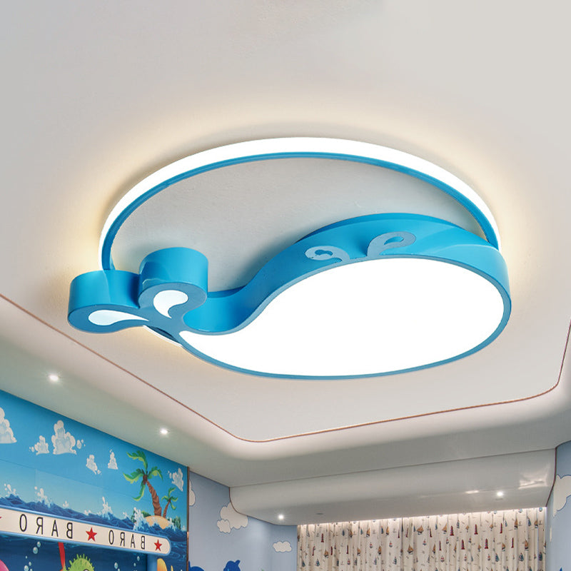 Cartoon LED Flush Ceiling Light Blue Car/Elephant/Violin Flush Mounted Lamp with Acrylic Shade for Nursery Blue Dolphin Clearhalo 'Ceiling Lights' 'Close To Ceiling Lights' 'Close to ceiling' 'Flush mount' Lighting' 818591