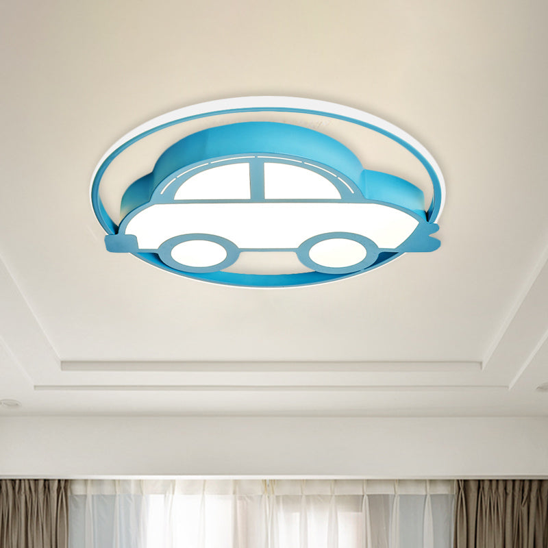 Cartoon LED Flush Ceiling Light Blue Car/Elephant/Violin Flush Mounted Lamp with Acrylic Shade for Nursery Clearhalo 'Ceiling Lights' 'Close To Ceiling Lights' 'Close to ceiling' 'Flush mount' Lighting' 818597