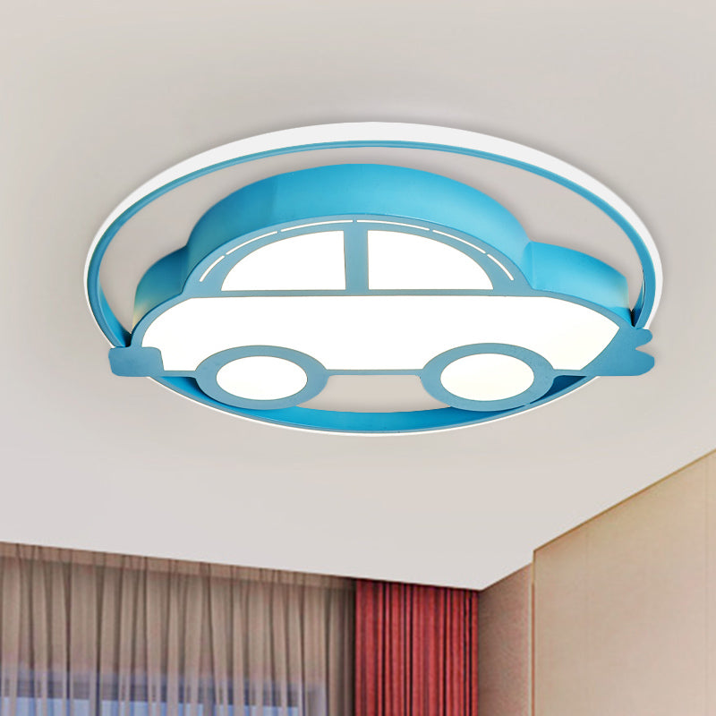 Cartoon LED Flush Ceiling Light Blue Car/Elephant/Violin Flush Mounted Lamp with Acrylic Shade for Nursery Clearhalo 'Ceiling Lights' 'Close To Ceiling Lights' 'Close to ceiling' 'Flush mount' Lighting' 818598