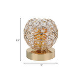 Inserted Crystal Globe Night Light Retro 1 Bulb Bedroom Nightstand Lamp in Gold with Aromatherapy Plate Clearhalo 'Lamps' 'Table Lamps' Lighting' 819070